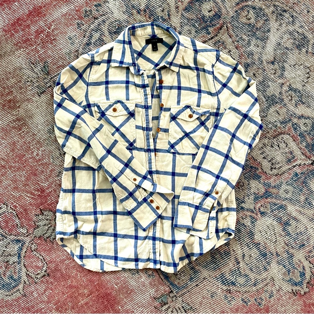 J. CREW Plaid Flannel Button Up Shirt EUC
